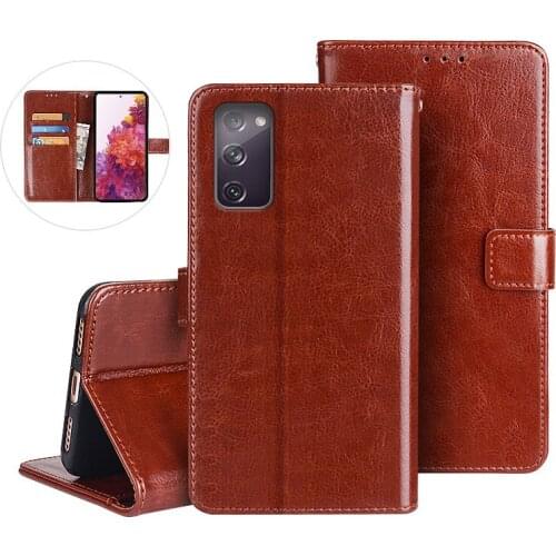 For Samsung Galaxy S20 FE 6.5" Leather Case On For Coque Samsung S20 FE 5G Premium Magnetic Flip Wallet Cover Phone Cases Fundas