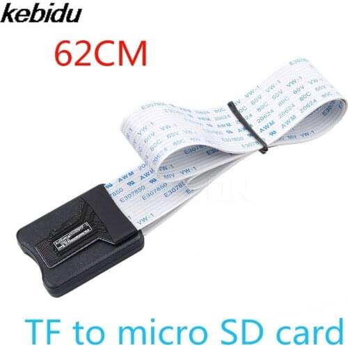 Kebidu TF/Micro to Micro SD/SDHC Card Flex Extension cable Flexible Extender Adapter reader car GPS mobile 25CM/48CM/62CM