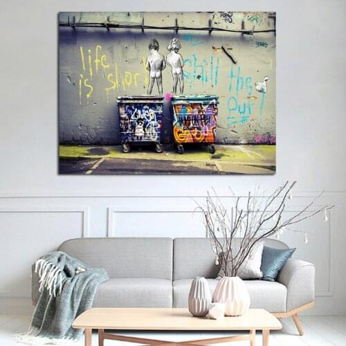 Graffiti Art Abstract Canvas Painting Posters and Prints "Life Is Short Chill The Duck Out" Wall Canvas Art HD Frameless
