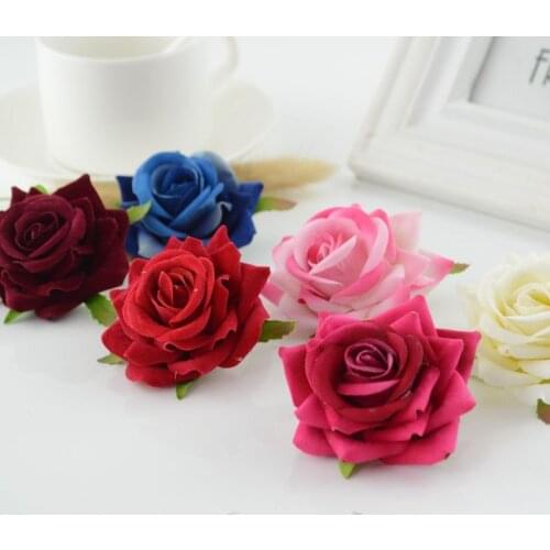 10pcs artificial flowers flannel rose handicraft DIY wreath Gift box Scrapbooking Car Decoration Bride Bouquet home accessories