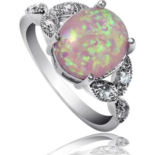 JZ0087 2021 new hot pink fire opal ring fashion jewelry ladies engagement anniversary ring