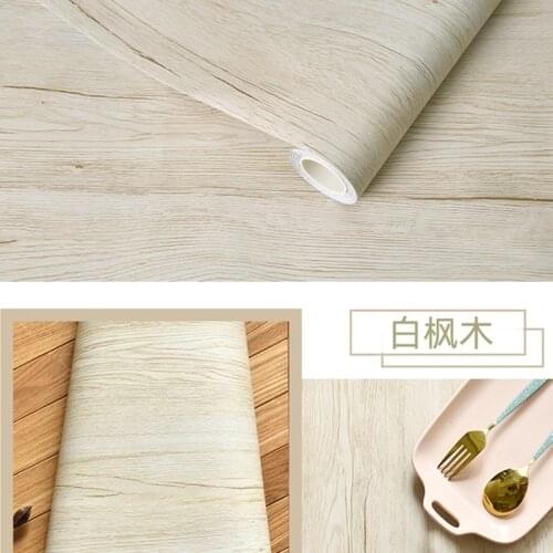 Classic Wood Stripe Stickers DIY Home Decors Waterproof Self Adhesive Wallpaper Roll Furniture Cabinets Vinyl Decorative Films