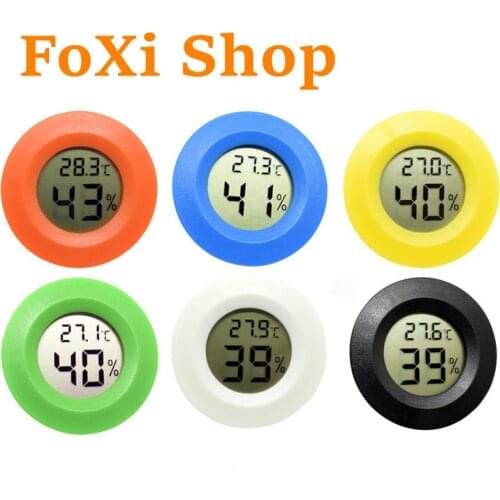 Mini Digital Round Thermometer Hygrometer Temperature Humidity Indoor LCD Display Home Sensor Computer Room Hygrometer Gauge