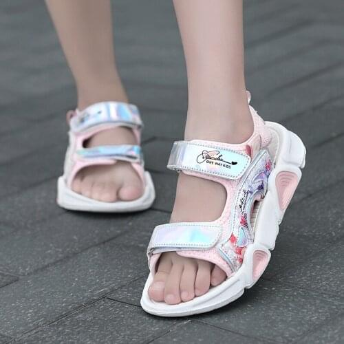 2021 Summer kids Girls Sandals New Infant Soft-Soled Toddler Shoes Breathable Fashion Childrens Sports Casual Beach Shoes