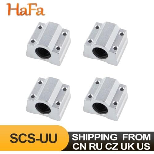 4PCS Linear Ball Bearing Slide Block SCS6UU SCS8UU SCS10UU SCS12UU SC16UU 20/25/30/35/40UU Linear Shaft Rod CNC 3D Printer Parts