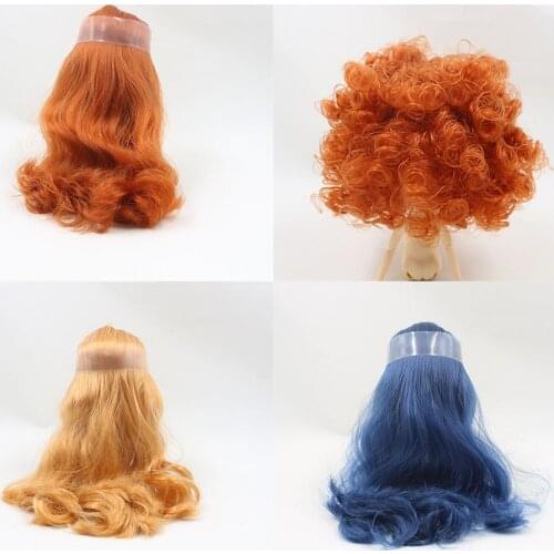 Middie blyth doll scalp wigs including the endoconch series Accessories Brown,dark blue for 20cm factory middle blyth doll NO.7