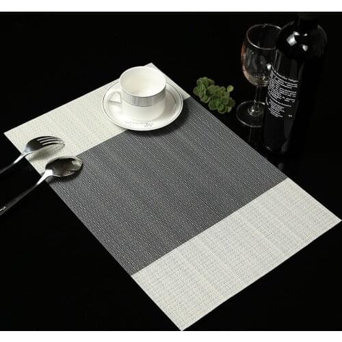 1PC Fashion PVC Placemat Non-Slip Plastic Rectangle Table Mat Water-proof Dining Plate Dish Coaster Cushion Kitchen Accessories