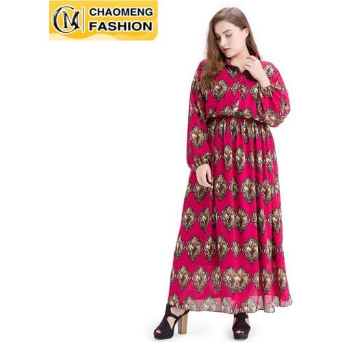 New Vestido De Mujer Plus Size Fashion Printing Women Maxi Dress Bohemian Clothing America Europe Elegant Long Beach Femme Robe