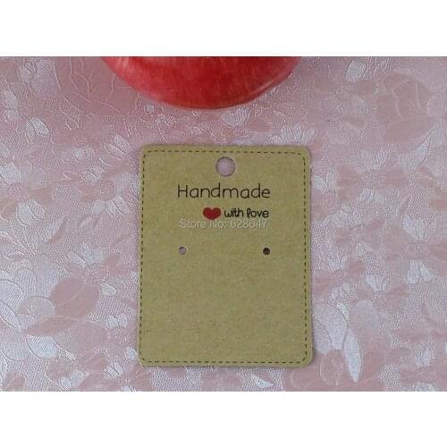 Wholeslae Free Shipping Fashion Jewelry Card Earring Card handmade with love Creative card Custom Logo Cost Extra