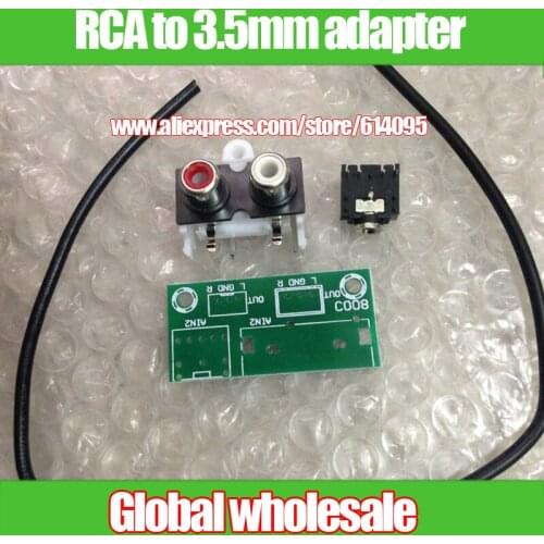 Audio input adapter board Kit / RCA adapter to 3.5mm interface circuit board / Audio DIY 3.5mm jack to RCA connector module