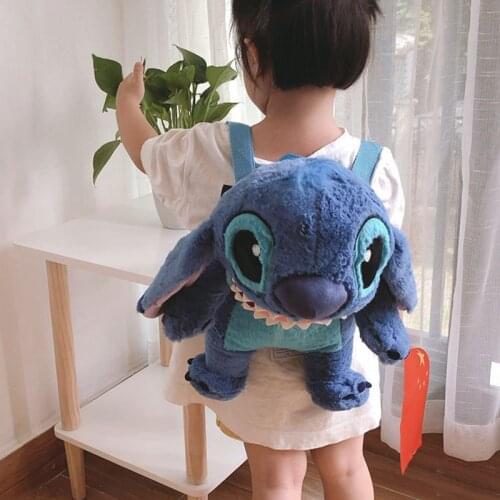 Disney Lilo Stitch Plush Backpack Cute Stitch Plush Doll Toys Cartoon Lilo Stitch School Bag Children Kids Birthday Gift