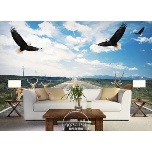 Custom photo wallpaper for walls 3 d wall murals wallpaper Highway fawn animals mural background wall decor for living room