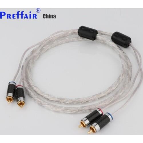 Preffair 413TS silver plated dual filter ring fever audio signal cable Line RCA plug Audio Cable free shipping 0.5m 1m 1.5m 2m