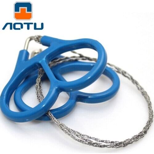 New 10PCS AOTU Outdoor Stainless Steel Wire Saw Scroll Plastic Ring Emergency Ring-shaped Fretsaw Camping Survival Tool Portable