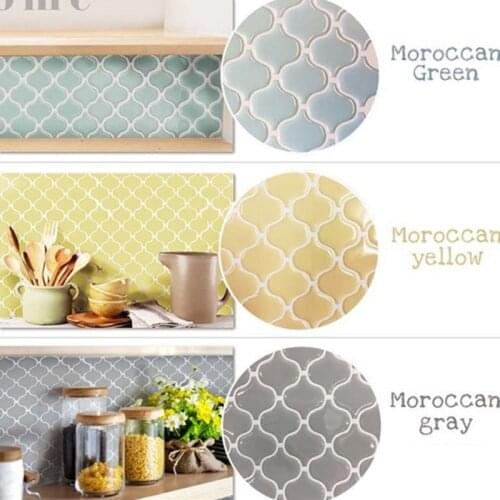 Hot Self Adhesive Mosaic Tile Sticker,Kitchen Backsplash Bathroom Wall Tile Stickers Decor Waterproof PVC Tiles Sticker
