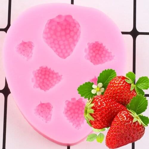 Strawberry Fruit Silicone Molds Baby Birthday Cupcake Topper Fondant Cake Decorating Tools Candy Clay Chocolate Gumpaste Mold
