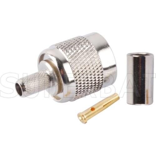 Superbat RP-TNC Crimp Plug(Female Pin) RF Coaxial Connector for RG58 RG400 LMR195 Cable