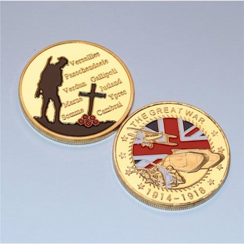 The Great War 1914 -1918 Veterans Cross Souvenir Commemorative Challenge Coin