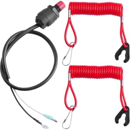 Universal Boat Outboard Engine Motor Lanyard Kill Urgent Stop Switch With Safety Tether Lanyard For Yamaha Tohatsu Honda