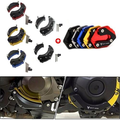Motorcycle Engine Guard Case Cover For Yamaha MT 09 FZ 09/SP 2014-2020 FJ-09 MT-09 Tracer 2015-2020 SEMSPEED Side Stands Pad Kit