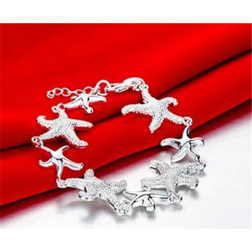 925 sterling Silver charms Frosted starfish Bracelets for Women Fashion Wedding Party fine Jewelry Holiday gifts