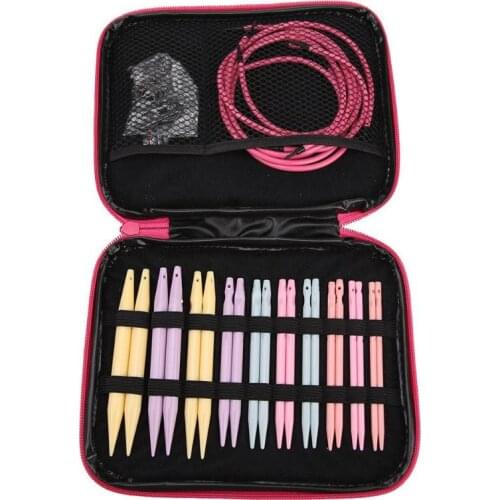 10 Pairs/Set Aluminum Circular Knitting Needle Changeable Head Crochet Hooks Set Knitting Tool DIY Weaving Accessories