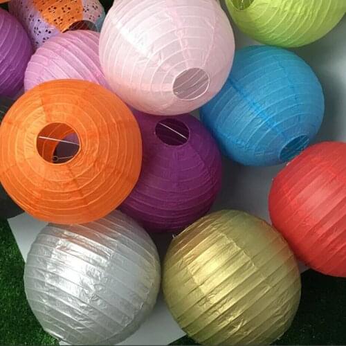 10pcs 6-16inch Multi-color Chinese Paper Lantern, Hanging Paper Ball, Decorative Paper Lampion Ball, Wedding Party Decorations