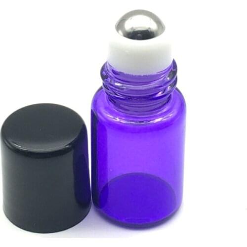 20pcs Perfume Sample 2ml Purple-Blue Glass Roller Bottle for Essential Oil Refillable Roll On Bottle Free Shipping