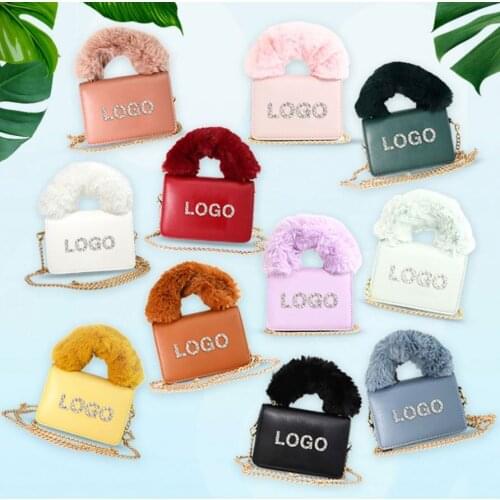 2021 Fashion Custom Cute Furry Women Purse Bags Leather Handbag Ladies Handbags For Women