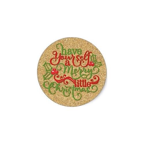 3.8cm Have Yourself A Merry Little Christmas Classic Round Sticker