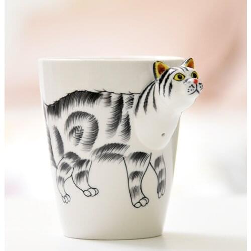3D Stereoscopic Animal Cup Mug Hand-painted Ceramic Cup Cute Creative Personality Milk Coffee Cup Water Cup