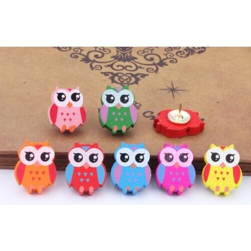 5pcs Owl Color Pushpins Thumbtack Cartoon Animals Drawing Pin Message Board Wall Push Pin Decoration Office Binding Supplies