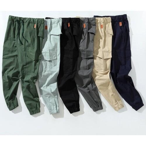 Male Cargo Trousers Sweatpants Joggers Microelasticity Running Sports Pants Men Gym Fitness Bodybuilding Multi-pocket Bottoms