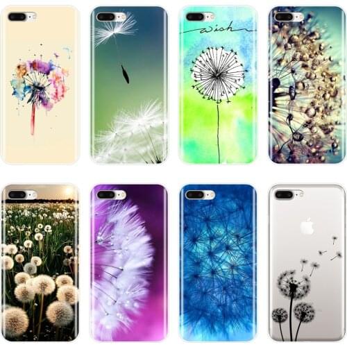 Phone Case For Apple iPhone X XR XS MAX 8 7 6S 6 S Flower Dandelion Purple Soft Silicone Back Cover For iPhone 8 7 6S 6 S Plus