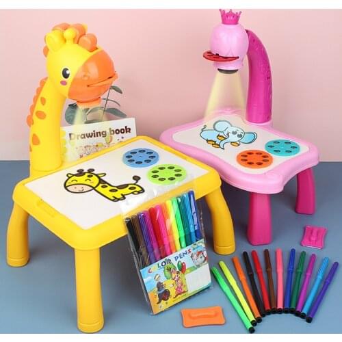 Childrens Toy Led Projector Art Drawing Table Kid Painting Board Arts and Crafts Projection Educational Learning Toy Paint Tool