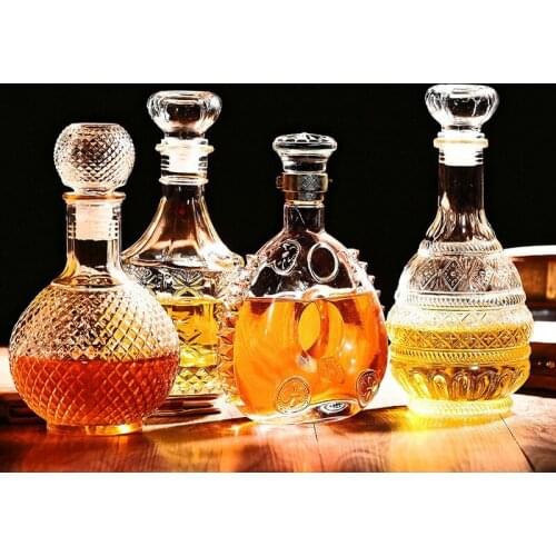 Whiskey Decanter Whiskey Bottle Crystal Glass Wine Beer Containers Glass Bottle Glass Kawaii Cup Home Bar Tools Decoration New