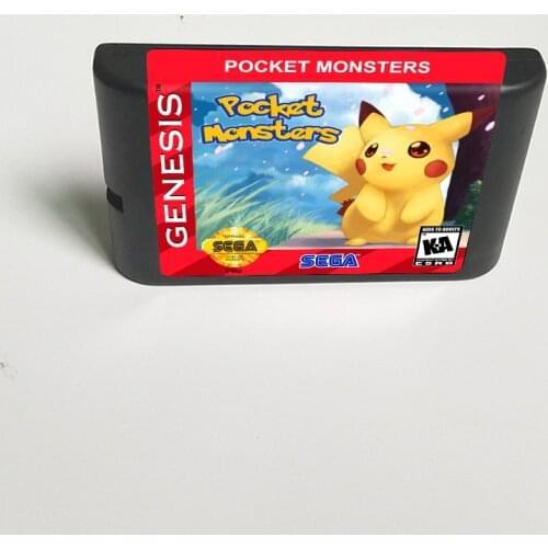 Pocket Monsters - 16 Bit MD Game Card for Sega Megadrive Genesis Video Game Console Cartridge