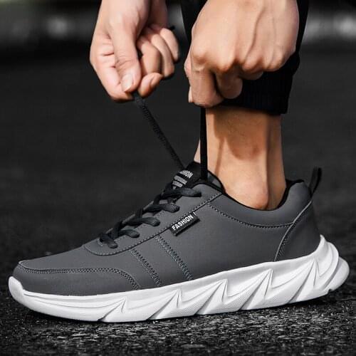 2021 Autumn Plus Size Light Sneakers Men Casual Shoes Man Comfortable PU Non-slip Running Shoes Fashion Lace-up Walking Footwear