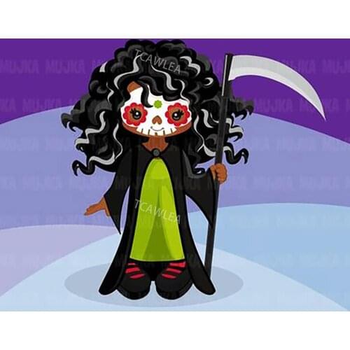 Halloween Death Scythe Grim Reaper Girl Metal Cutting Dies for DIY Craft Scrapbooking Cards Decorative