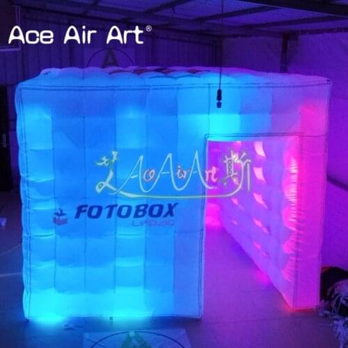 Deft design inflatable photo cabin led photo booth kiosk/pavilion graphy party house balloon for exhibition and lawn event