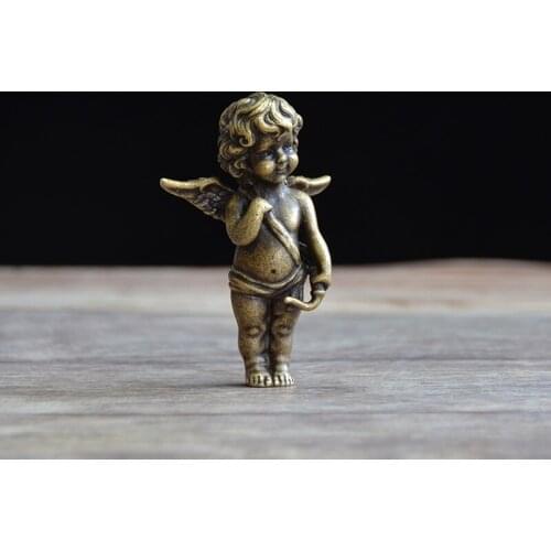 Personality Retro Pure Copper Small Ornament Table Small Copper Love God Statue Copper Statue Solid Copper Lucky Gift