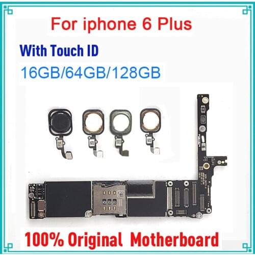 16gb / 64gb / 128gb Original unlocked for iphone 6 plus Motherboard with/without Touch ID,for iphone 6Plus Mainboard