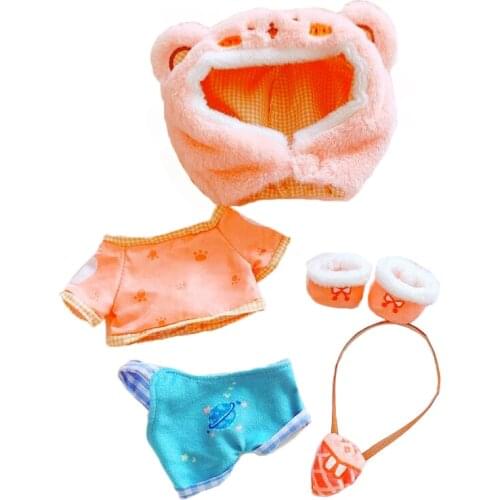 5 pcs 1 set 20cm EXO Doll clothes Outfit Plush Lovely Bear our generation for Korea Kpop EXO idol Doll accessories