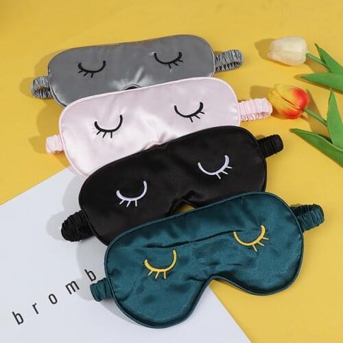 Adjustable Imitated Silk Sleeping Eye Masks With Bag Shading Blindfold Eyepatch Travel Relax Eye Care Tools Patch Cover