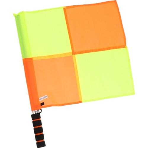 Sports Soccer Linesman Referee Flag & Metal Pole Foam Handle, Ultra High Visibility & Portable