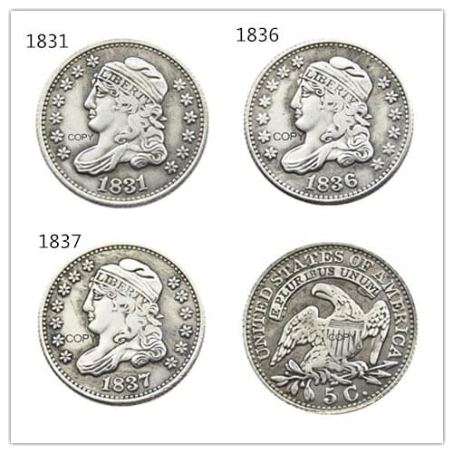 USA 1831 1836 1837 Capped Bust 5C Copy Coins