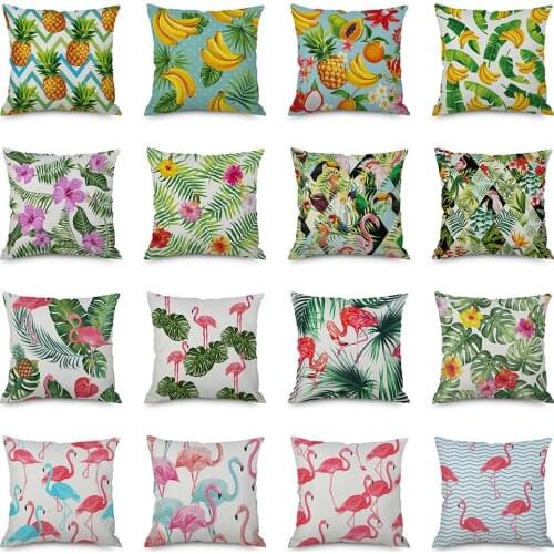 Tropical Plant Fruit Print Cushion Covers for Sofa Car Office Home Decor Pillow Case Outdoor Camping Throw Pillow Cover 45x45cm