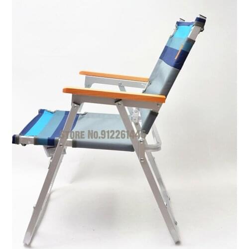 Outdoor Ultra-light Aluminum Alloy Folding Leisure Chair Director Chair Beach Fishing Chair Camping Barbecue Canvas Portable Rec