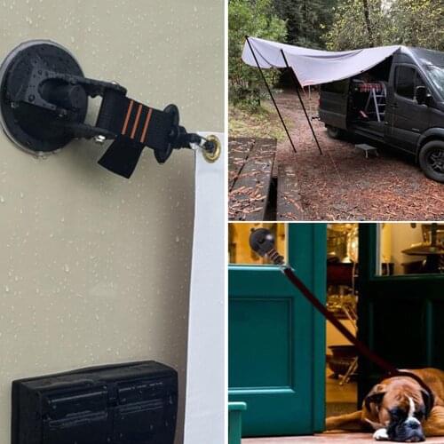 2PCs Outdoor Tie Down Suction Cup Heavy Duty Securing Hook Universal Multifunctional Tent Camping Car Side Awning Van Roof Top