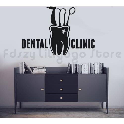 Vinyl Wall Sticker Dental Clinic Logo Wall Mural Stomatology Window Decals Teeth Care Shop Decor Removable Clinic Poster Q660